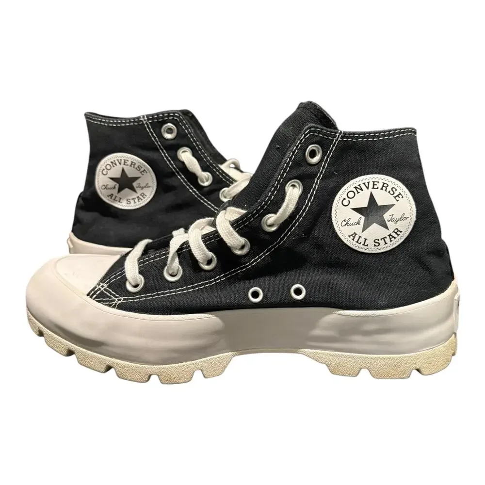 Converse Run Star Hike Platform High Top Black White Lug Sole Sneakers Women’s 8 - Picture 7 of 9